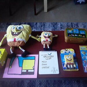 Spongebob Squarepants TY Beanie Babies 2004 Nickelodeon Plush Vintage Lot of 10